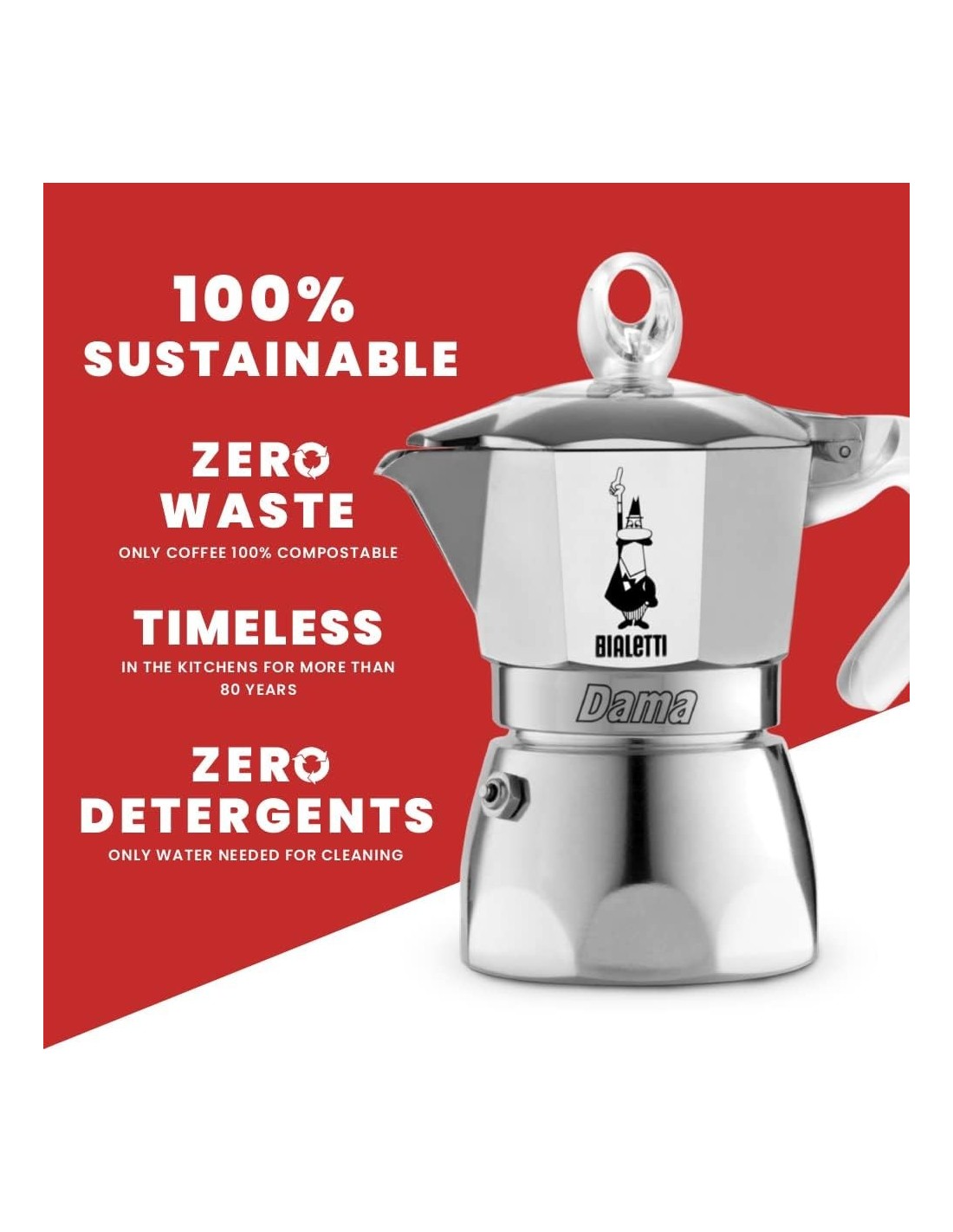 Bialetti Dama Pure Ice 1 Tazza - Caffettiera in Acciaio Inox | shopincasa.it