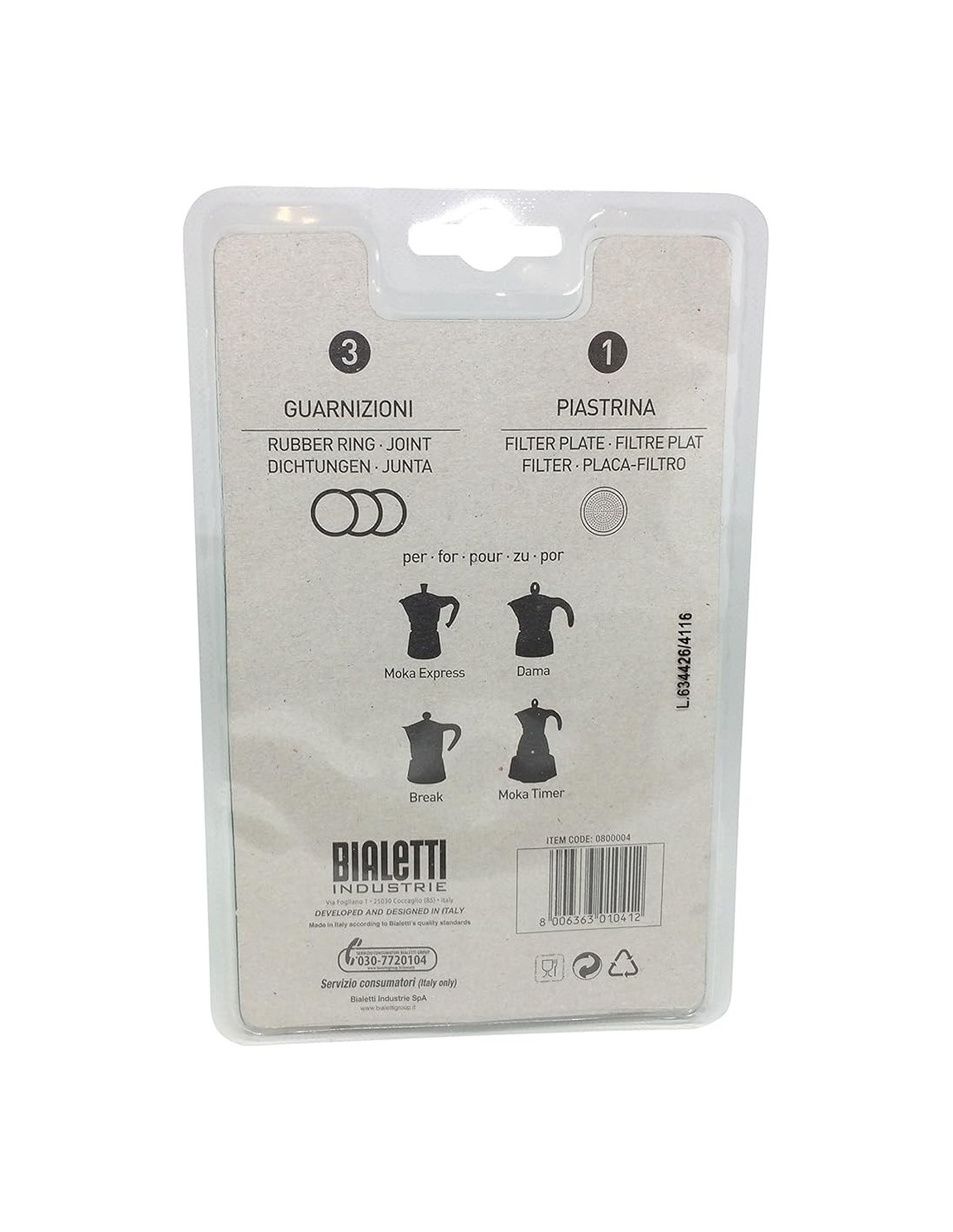 Bialetti Guarnizioni Ricambio Moka Express 9 Tazze - Set 3 | shopincasa.it