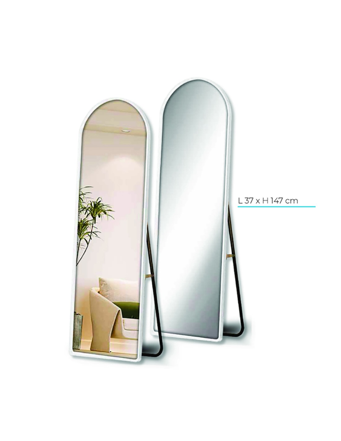 SPECCHIO 36456/51 CORNICE BIANCA 37X147CM