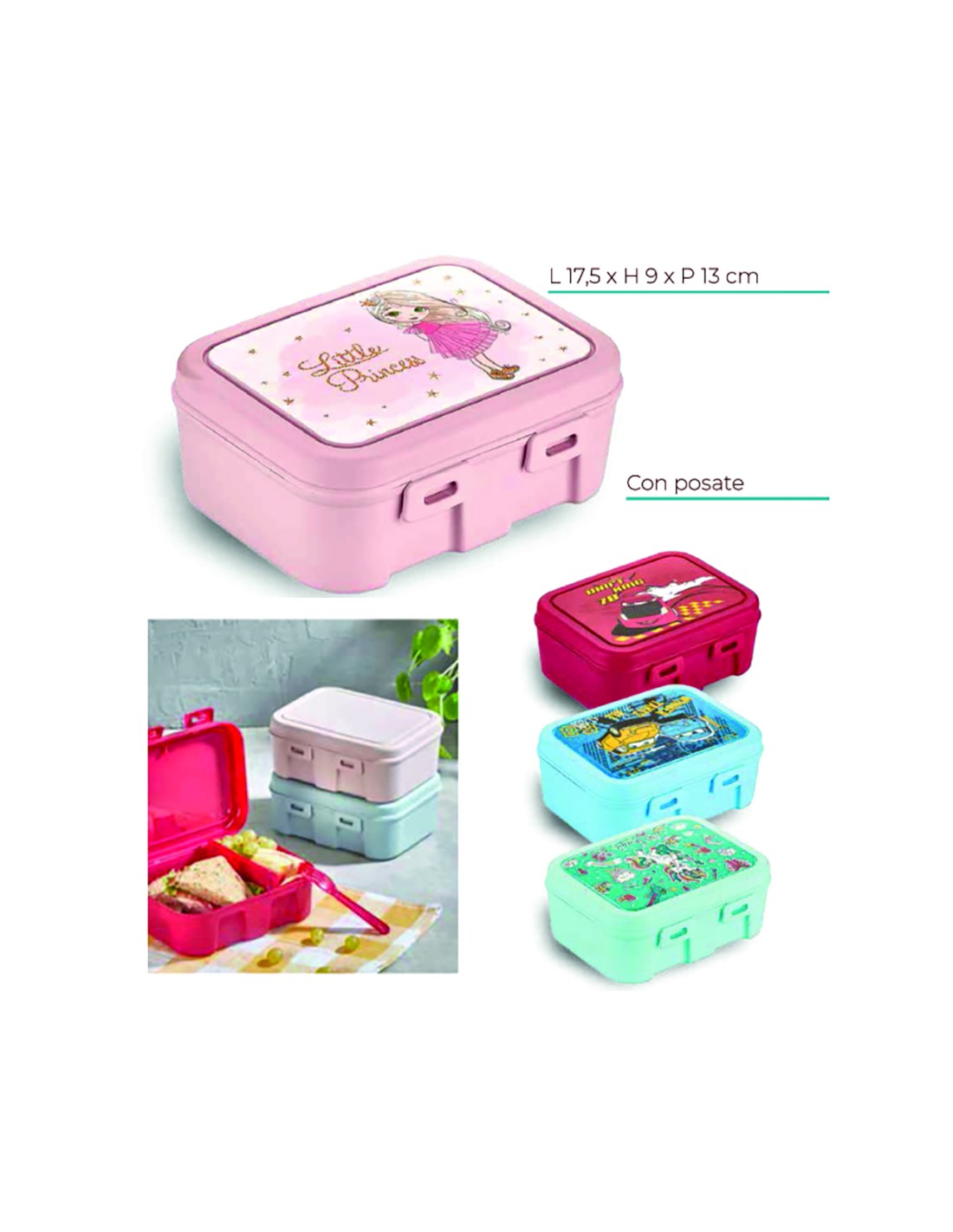 BOX PORTAVIVANDE 22110/00 CON POSATE 13X17X9CM ASSORTITO