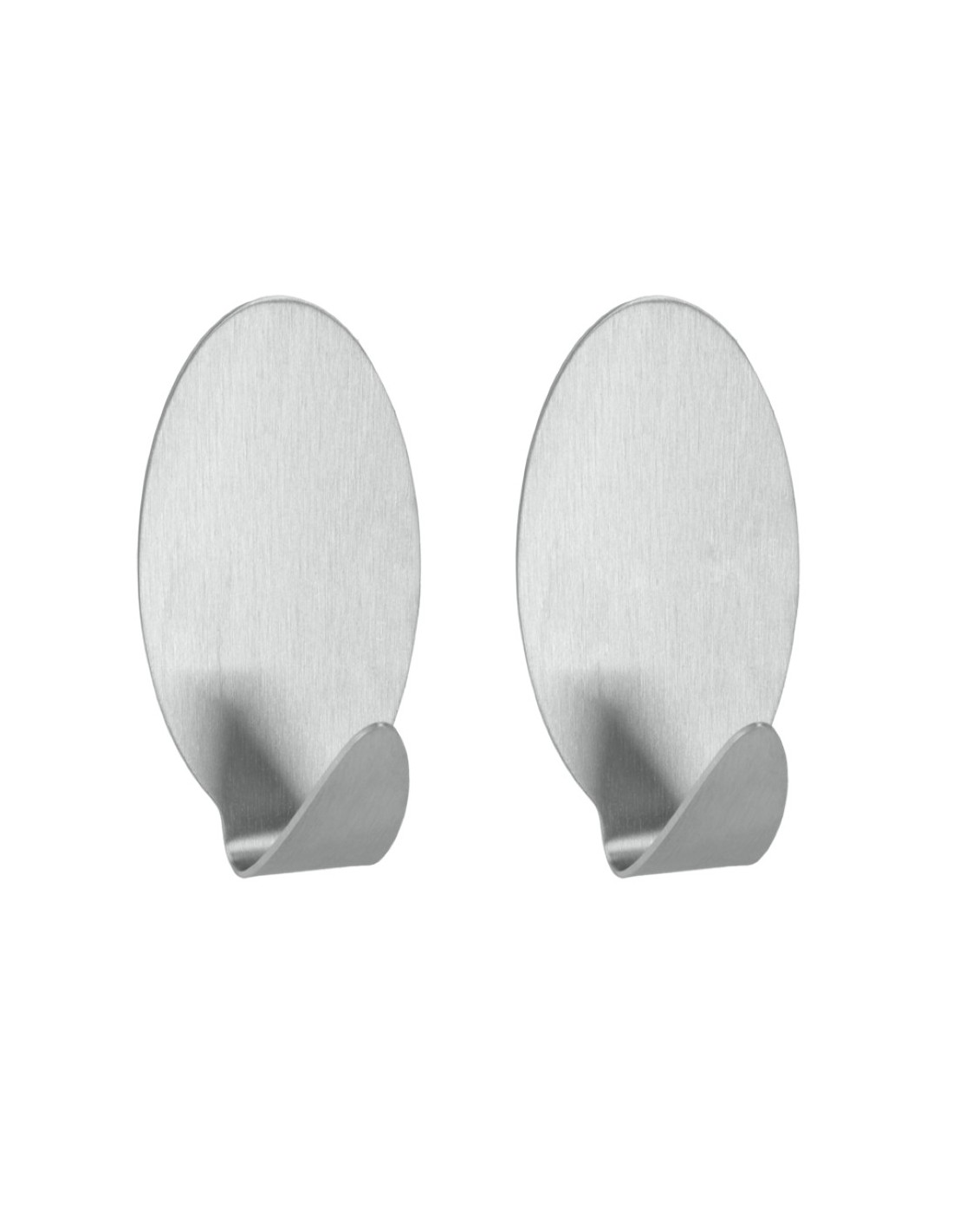 Metaltex Set 2 Ganci Adesivi Ovali Jumbo Inox | shopincasa.it