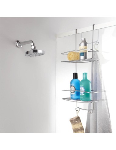 Metaltex Mensola Doccia 2 Piani Serie Onda Filocromato Grigio | shopincasa.it