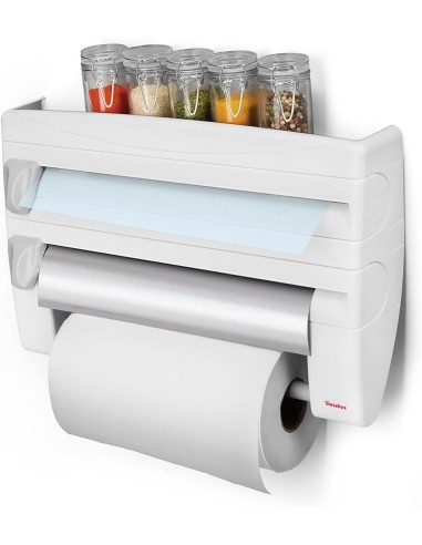 Metaltex Roll-n-Roll 4-in-1 Dispenser Portarotolo Bianco | shopincasa.it