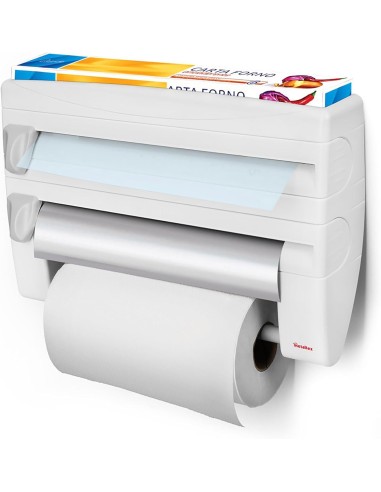 Metaltex Roll-n-Roll 4-in-1 Dispenser Portarotolo Bianco | shopincasa.it