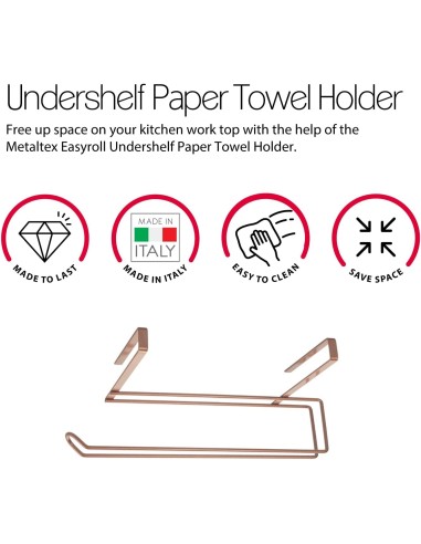 Metaltex Easy-Roll Copper Porta Rotolo Carta da Cucina | shopincasa.it