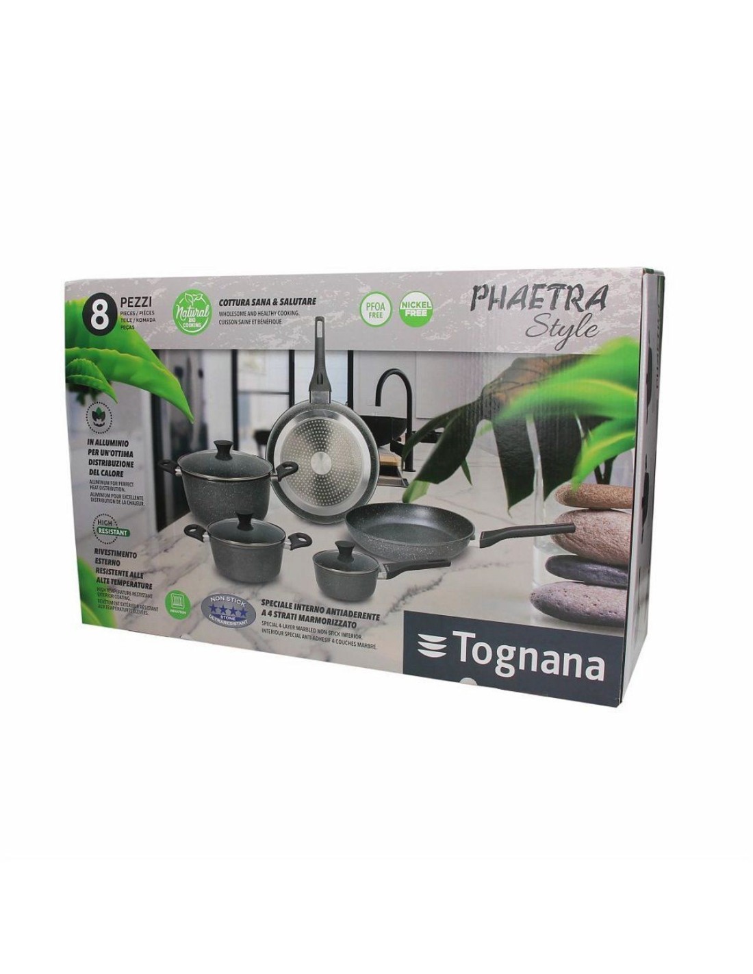 Batteria 12 pezzi Grancucina Phaetra Tognana Antiaderente | shopincasa.it
