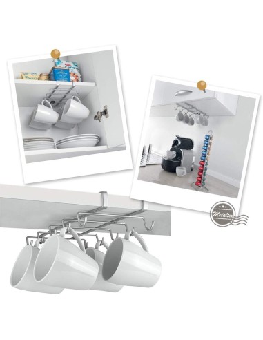 Metaltex SpiderMug Mensola Portabicchieri Sottoripiano Argento | shopincasa.it