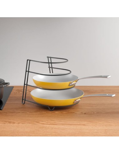 Metaltex Porta Padelle 4 Posti Nero 25x27x23 cm | shopincasa.it