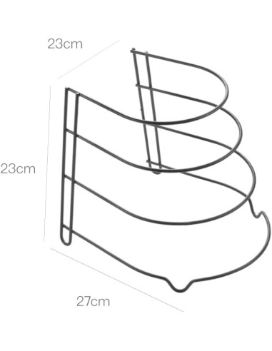 Metaltex Porta Padelle 4 Posti Nero 25x27x23 cm | shopincasa.it