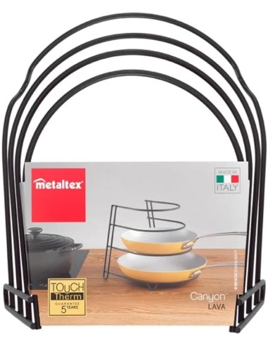 Metaltex Porta Padelle 4 Posti Nero 25x27x23 cm | shopincasa.it