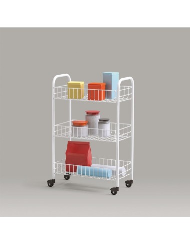 Metaltex Siena Scaffaletto 3 Piani con Ruote | Versatile e Salvaspazio