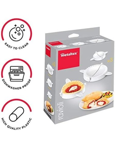 Shopincasa.it | Metaltex Set 3 Forme per Ravioli in Plastica, Diametri 9-12-15 cm