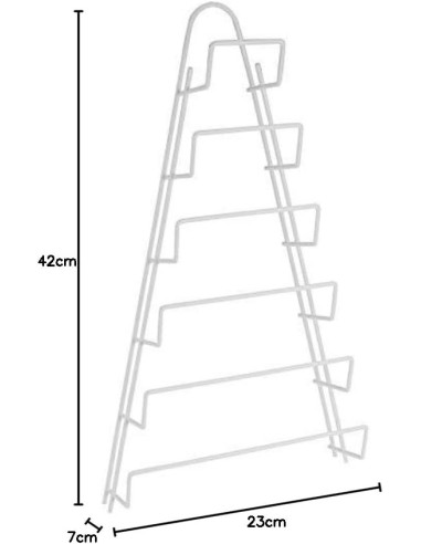 Shopincasa.it | Metaltex Kiwi Porta Coperchi 6 Posti Bianco 23x7x42 cm