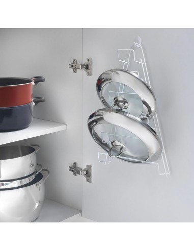 Shopincasa.it | Metaltex Kiwi Porta Coperchi 6 Posti Bianco 23x7x42 cm