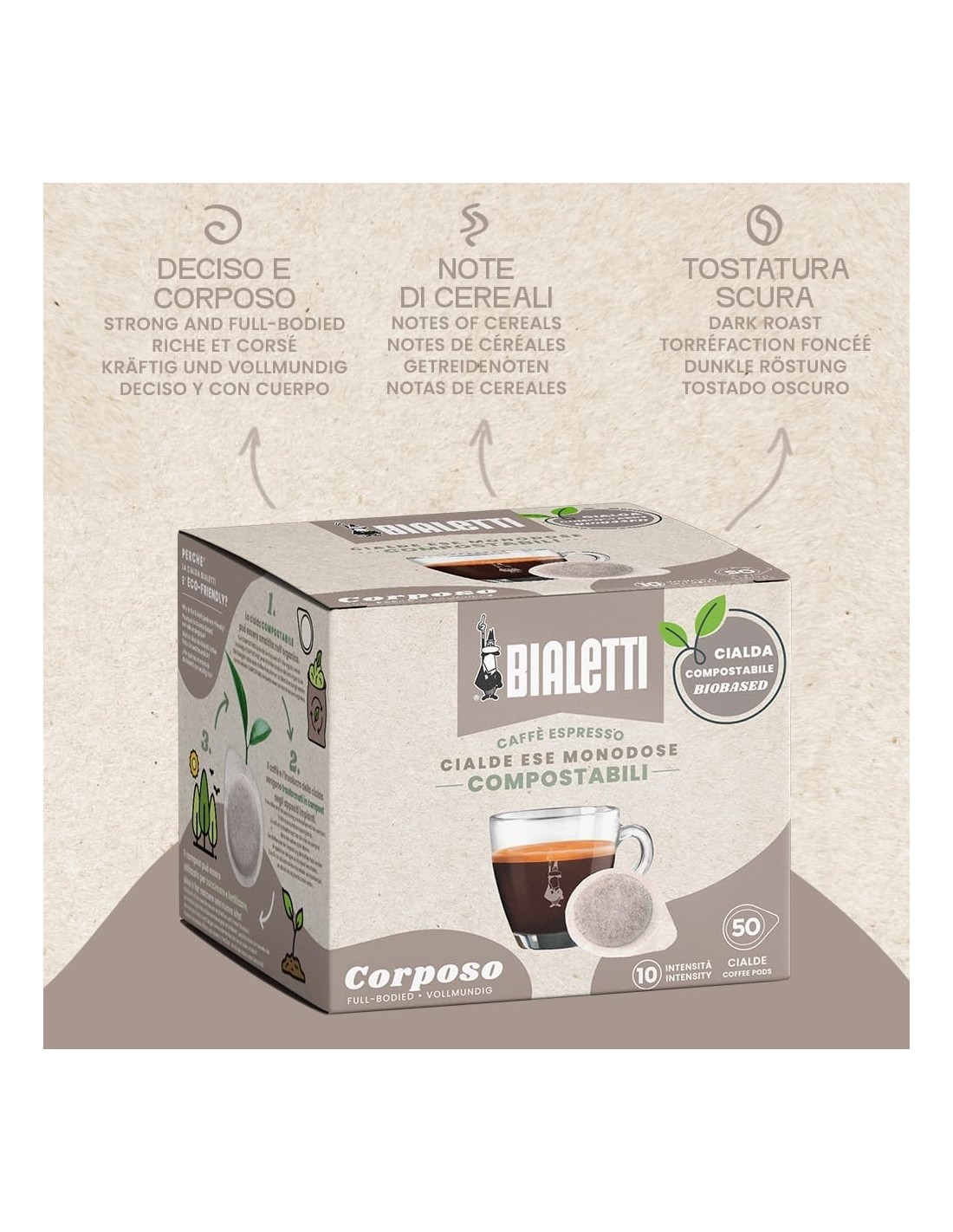 Shopincasa.it | Bialetti Cialde Monodose Corposo - 50 Pezzi