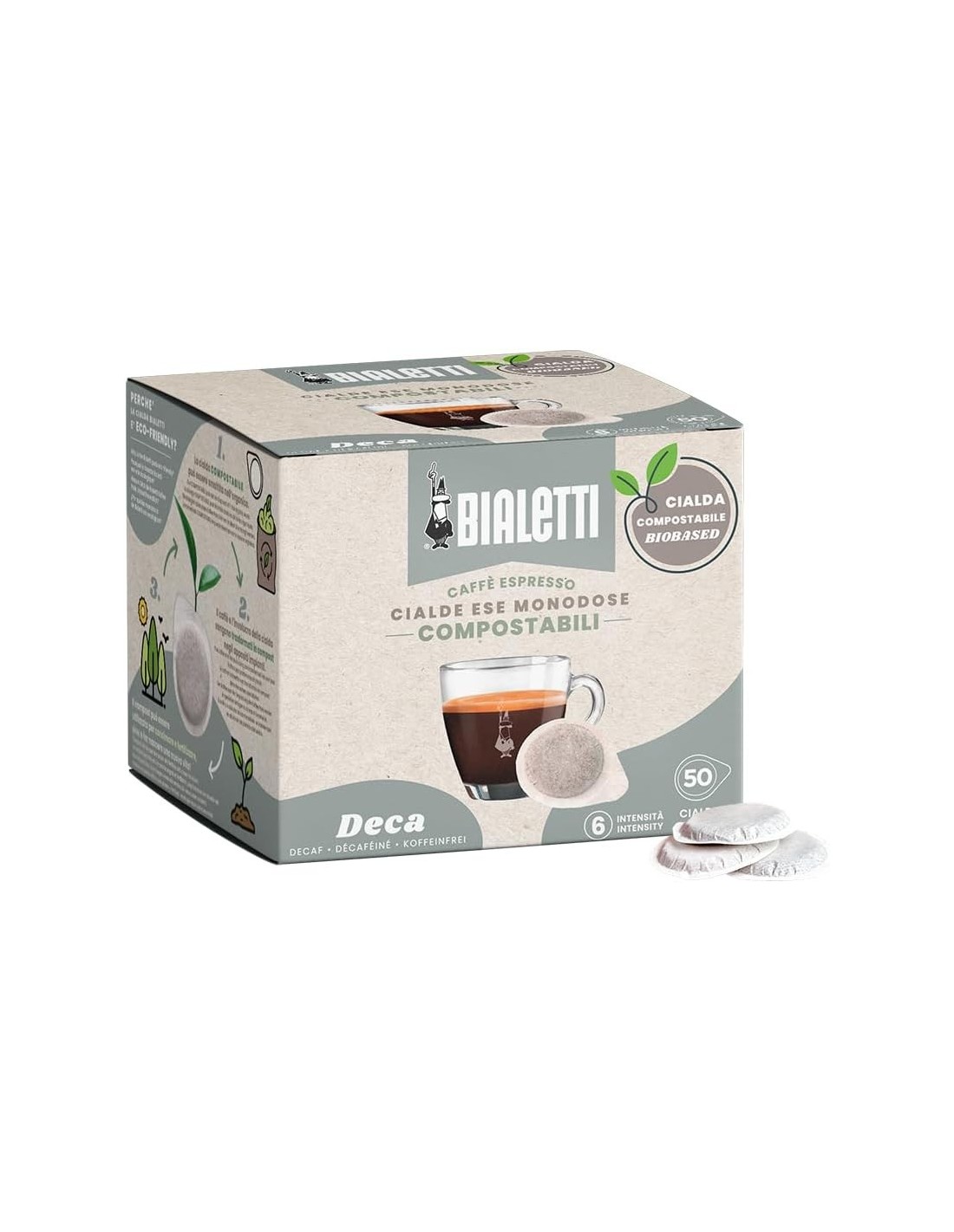 Shopincasa.it | Bialetti Cialde Monodose Decaffeinato - 50 Pezzi