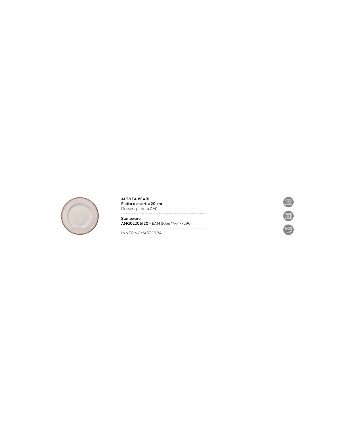 Dessert Plate Althea Pearl | Piatto da Dessert Elegante – Shopincasa.it