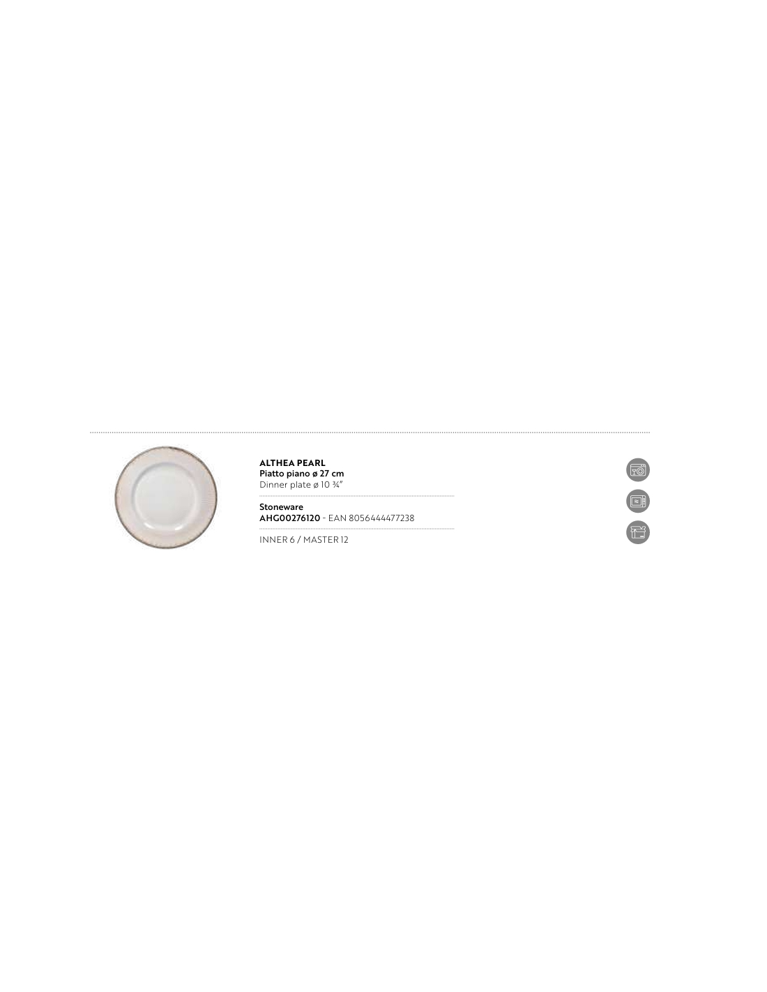 Piatto Piano Althea Pearl Tognana | Eleganza e Stile – Shopincasa.it