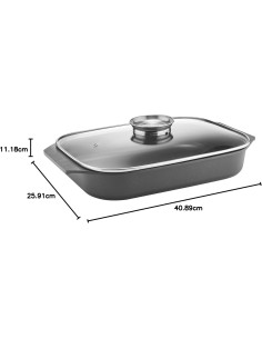 Rostiera Bassa Cook&Space con Coperchio Nero | Shopincasa.it