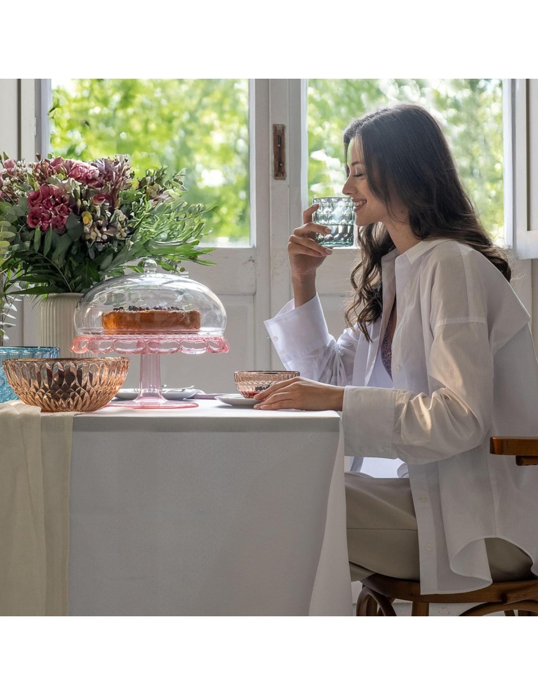 TAVOLA E CUCINA: vendita online Guzzini, vanity alzata con campana aria rosa flamingo, bio-based san e smma, lavabile in lava...
