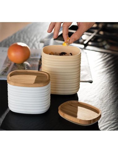 TAVOLA E CUCINA: vendita online Guzzini barattolo M Tierra verde alga 1000cc con coperchio bamboo salvafreschezza in offerta