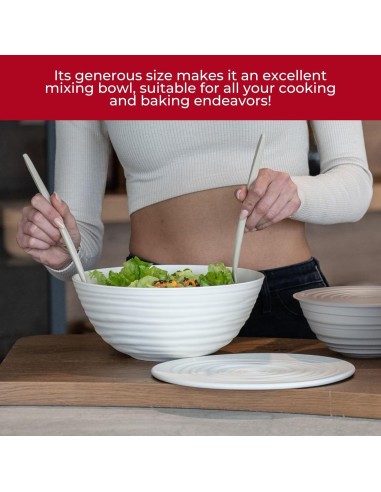 TAVOLA E CUCINA: vendita online Guzzini Tierra contenitore XL con coperchio in plastica riciclata bianco latte Ø30 cm 5000 cc...