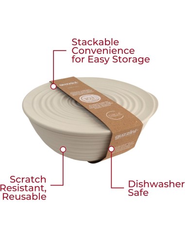 TAVOLA E CUCINA: vendita online Guzzini Tierra contenitore XL con coperchio in plastica riciclata bianco latte Ø30 cm 5000 cc...