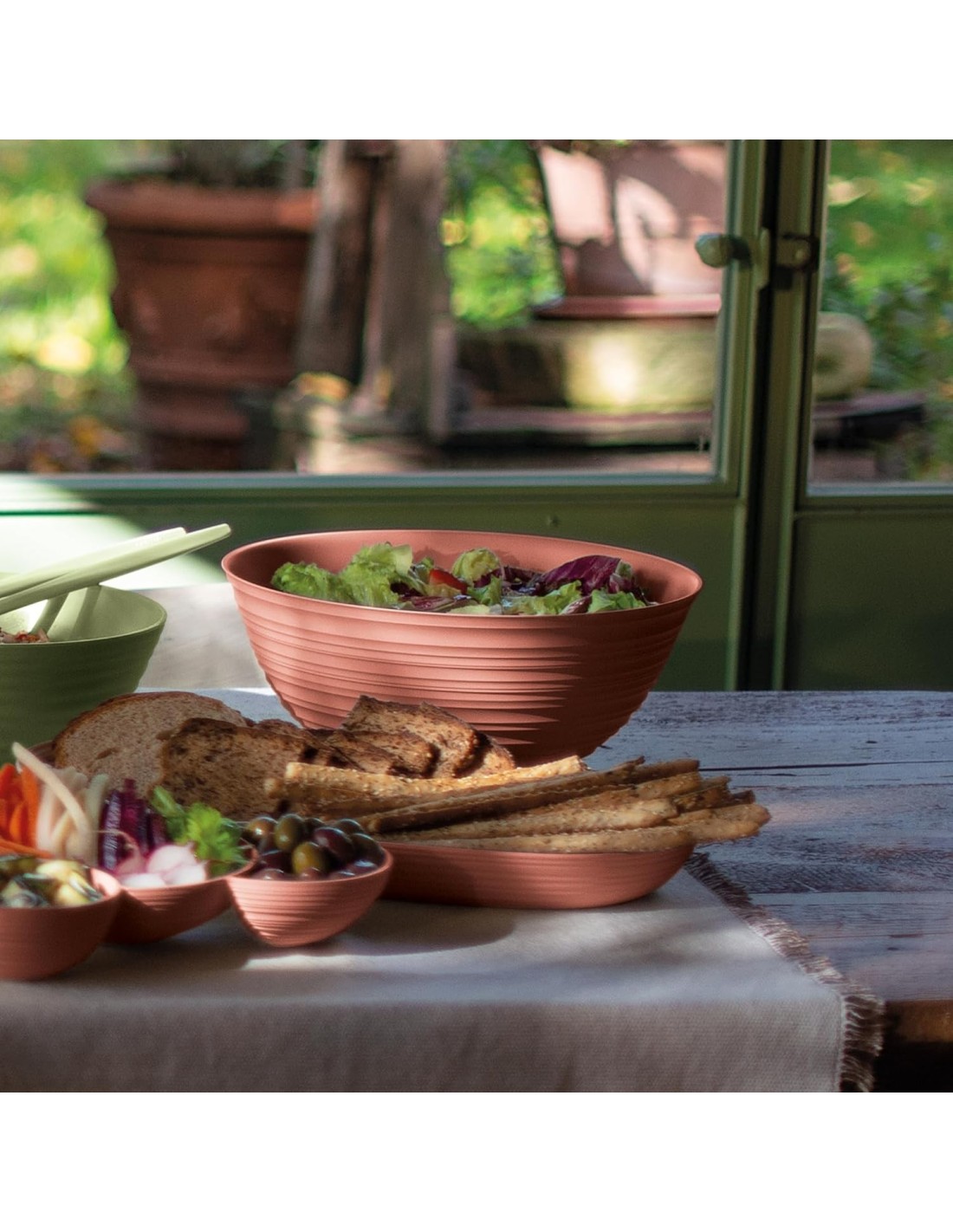 TAVOLA E CUCINA: vendita online Guzzini Tierra contenitore XL in plastica riciclata terracotta Ø30 cm 5000 cc in offerta