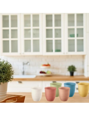 TAVOLA E CUCINA: vendita online Guzzini, Set 6 Bicchieri Bassi, Tierra, Colori Vari, Plastica Riciclata, ø9xh9,5 cm, 350 cc A...