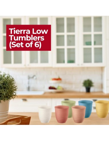 TAVOLA E CUCINA: vendita online Guzzini, Set 6 Bicchieri Bassi, Tierra, Colori Vari, Plastica Riciclata, ø9xh9,5 cm, 350 cc A...