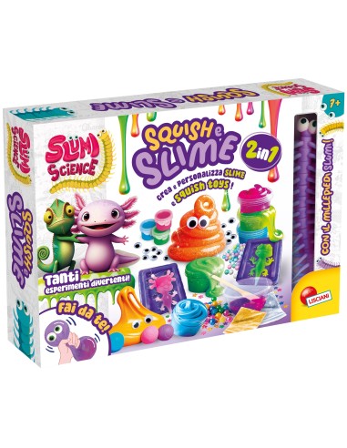 GIOCHI DI SOCIETA'E PUZZLE: vendita online SLUMI SCIENCE 110360 SQUISH E SLIME, KIT COMPLETO 2 IN 1 PER CREARE SLIME E SQUISH...