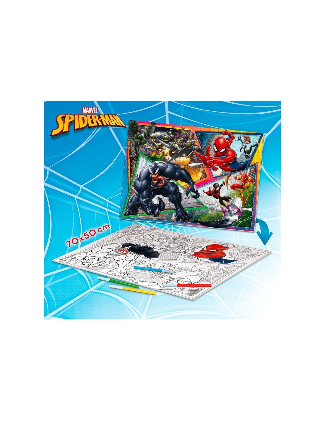 GIOCHI DI SOCIETA'E PUZZLE: vendita online PUZZLE DF MAXI FLOOR SPIDERMAN - 150 PEZZI, GIOCO EDUCATIVO PER BAMBINI, PERSPECTI...