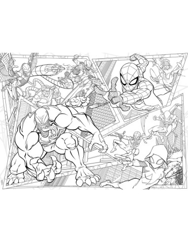 GIOCHI DI SOCIETA'E PUZZLE: vendita online PUZZLE DF MAXI FLOOR SPIDERMAN - 150 PEZZI, GIOCO EDUCATIVO PER BAMBINI, PERSPECTI...