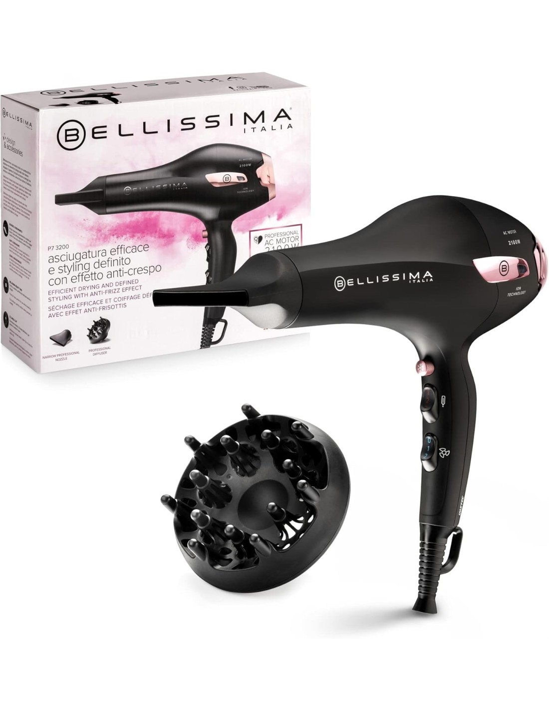 Imetec Bellissima P7 3200 Asciugacapelli Professionale 2100 W - ShopInCasa.it