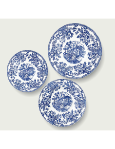 SERVIZIO 18 PIATTI TAVOLA INGLESE BLU