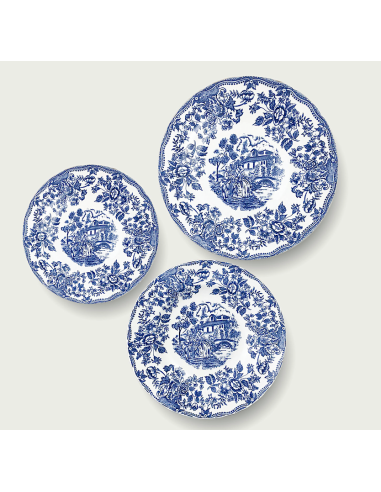 SERVIZIO 18 PIATTI TAVOLA INGLESE BLU