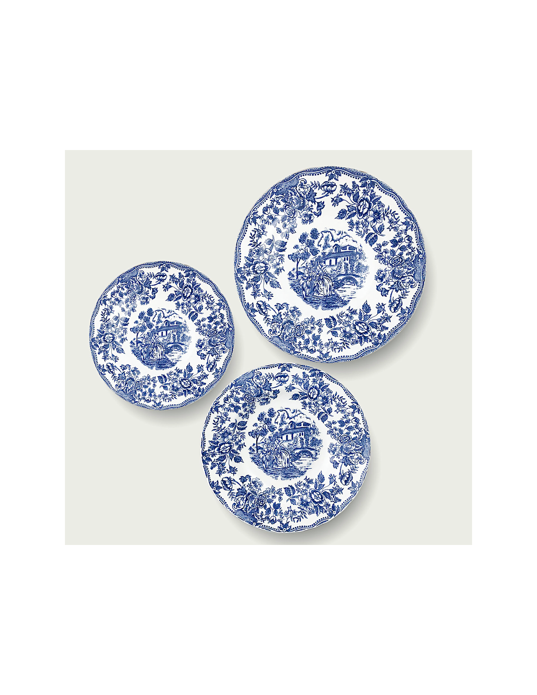 SERVIZIO 18 PIATTI TAVOLA INGLESE BLU