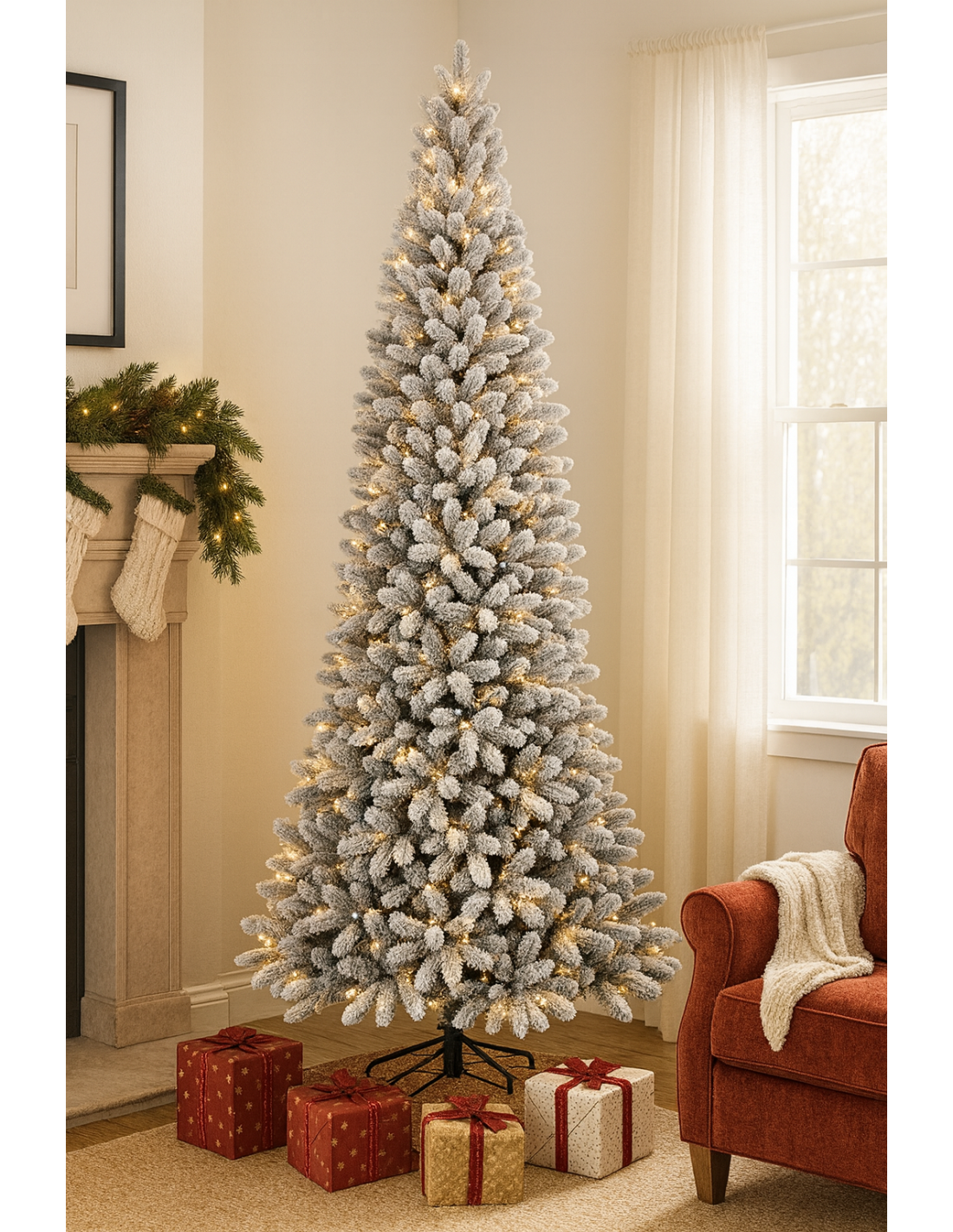 ALBERI DI NATALE: vendita online Albero di Natale floccato con LED "Montecarlo" altezza 210 cm con 1.140 rami in offerta