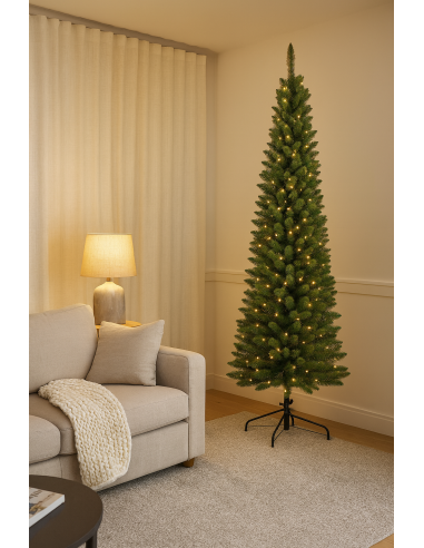 ALBERI E BASI DI NATALE: vendita online Albero Silvestre, 240 cm altezza e 66 cm diametro, 450 LED bianco caldo, giochi di lu...