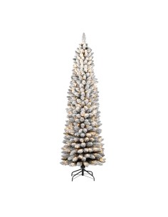 ALBERI E BASI DI NATALE: vendita online Albero Silvestre floccato, 180 cm altezza e diametro 55cm, 250 LED bianco caldo, gioc...