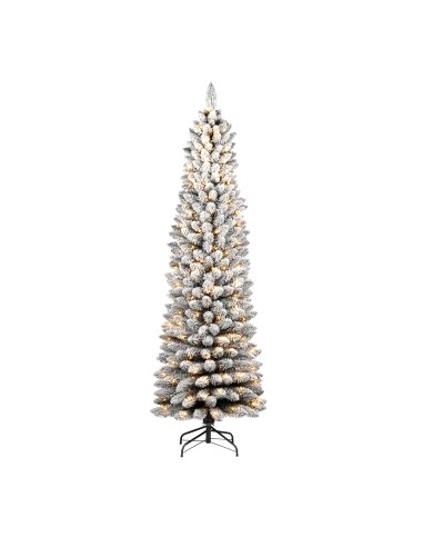 ALBERI E BASI DI NATALE: vendita online Albero Silvestre floccato, 180 cm altezza e diametro 55cm, 250 LED bianco caldo, gioc...
