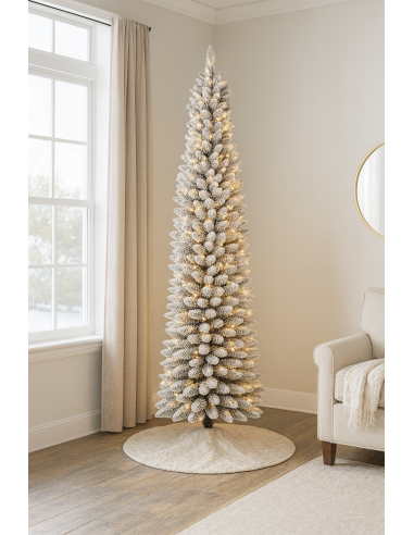ALBERI E BASI DI NATALE: vendita online Albero Silvestre floccato, 240 cm altezza e 66 cm diametro, 450 LED bianco caldo, gio...