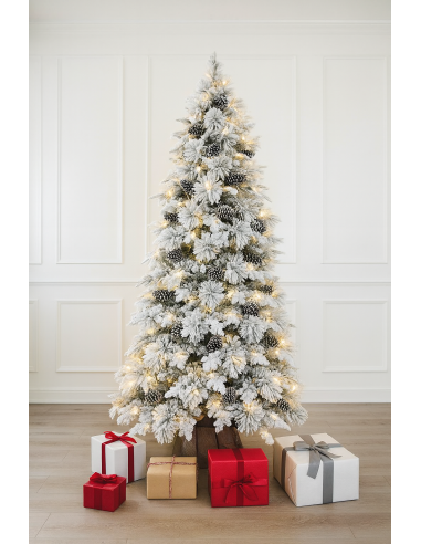 Albero Innevato Chamonix 210 cm 330 luci LED di Natale | Shop in Casa