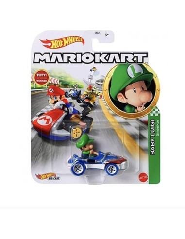 Hot Wheels Modellino Auto Die Cast Mario Kart Baby Luigi Sneeker 1:64 | Shop in Casa