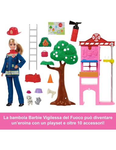 Barbie Carriere Vigilessa del Fuoco Playset 3+ anni | Shop in Casa