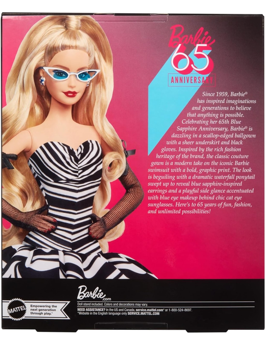 BARBIE HRM58 BAMBOLA SAPPHIRE 65 ANNIVERSARIO su Shop in Casa