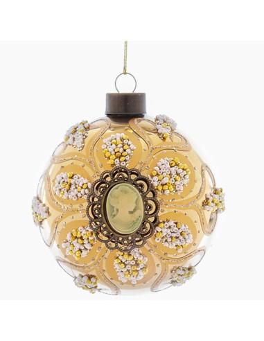 SFERE E PENDAGLI: vendita online Sfera di Natale Oro Cameo 10cm Vetro, Pallina Natalizia, Decorazioni Albero, La magia di Nat...