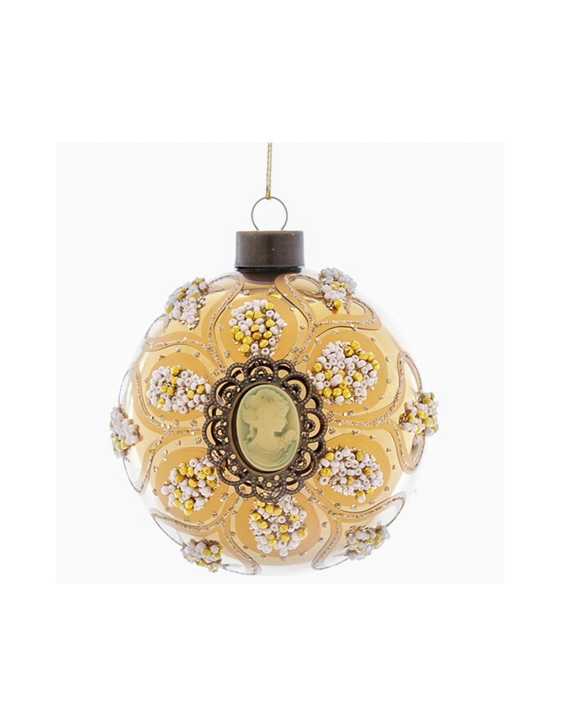 SFERE E PENDAGLI: vendita online Sfera di Natale Oro Cameo 10cm Vetro, Pallina Natalizia, Decorazioni Albero, La magia di Nat...