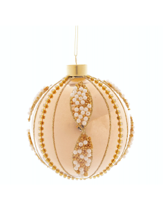 SFERE E PENDAGLI: vendita online Sfera di Natale Oro Beads 8cm Vetro, Pallina Natalizia, Decorazioni Albero, La magia di Nata...