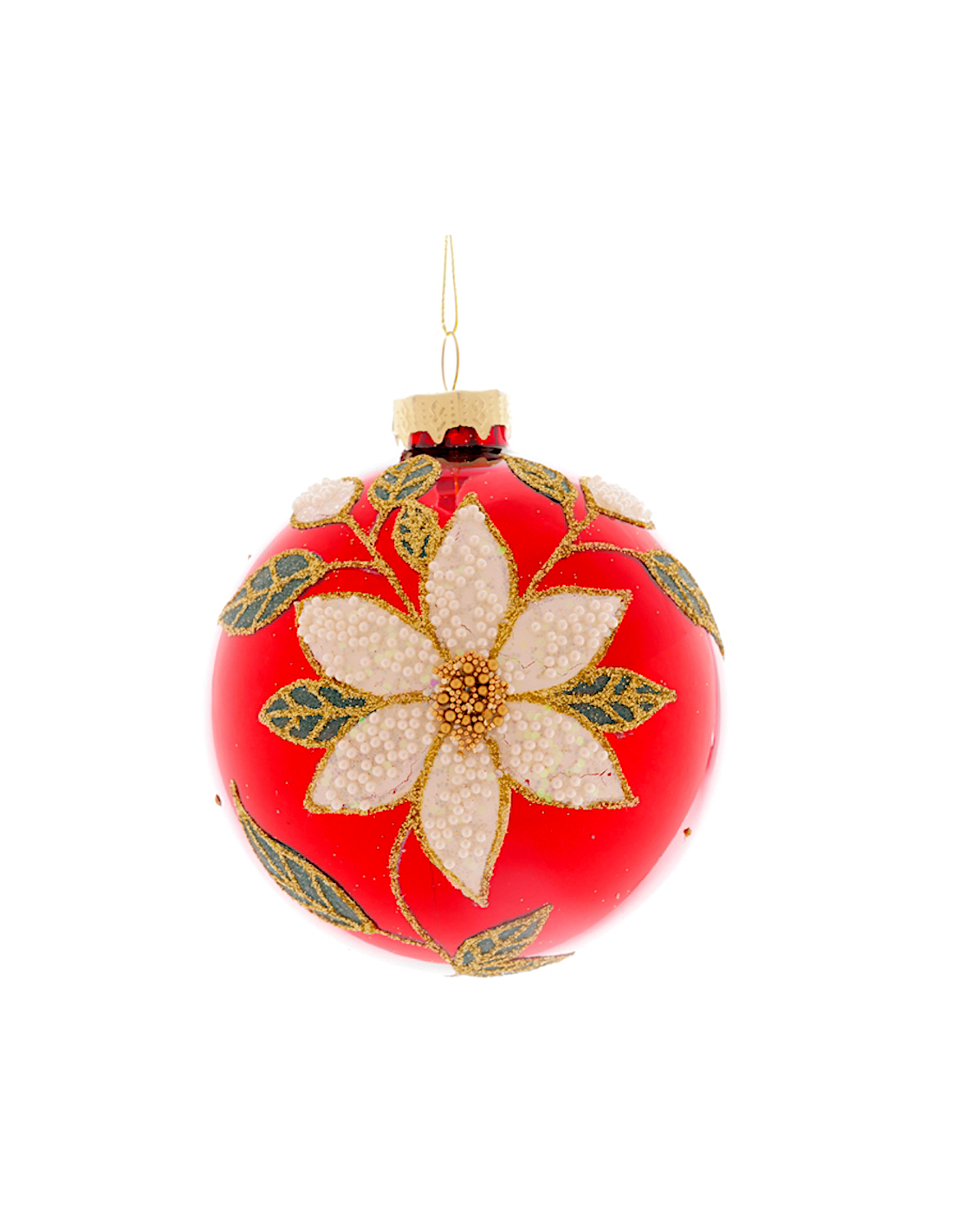 SFERE E PENDAGLI: vendita online Sfera di Natale Rossa Fiore 10cm Vetro, Pallina Natalizia, Decorazioni Albero, La magia di N...